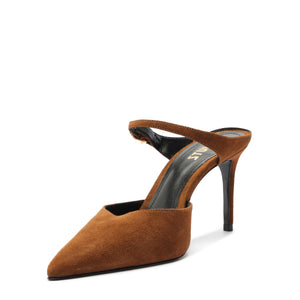 Laura Mule Suede Pump in Caramel