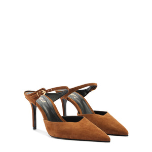 Laura Mule Suede Pump in Caramel