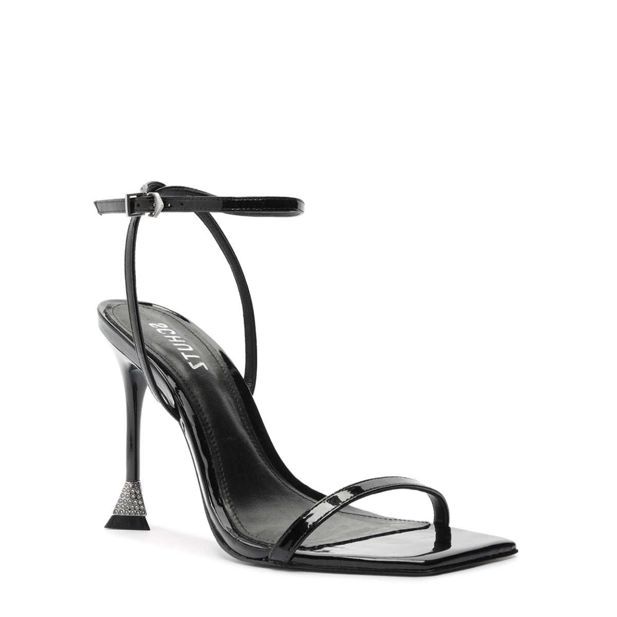 Joanna Patent Leather Sandal in Black