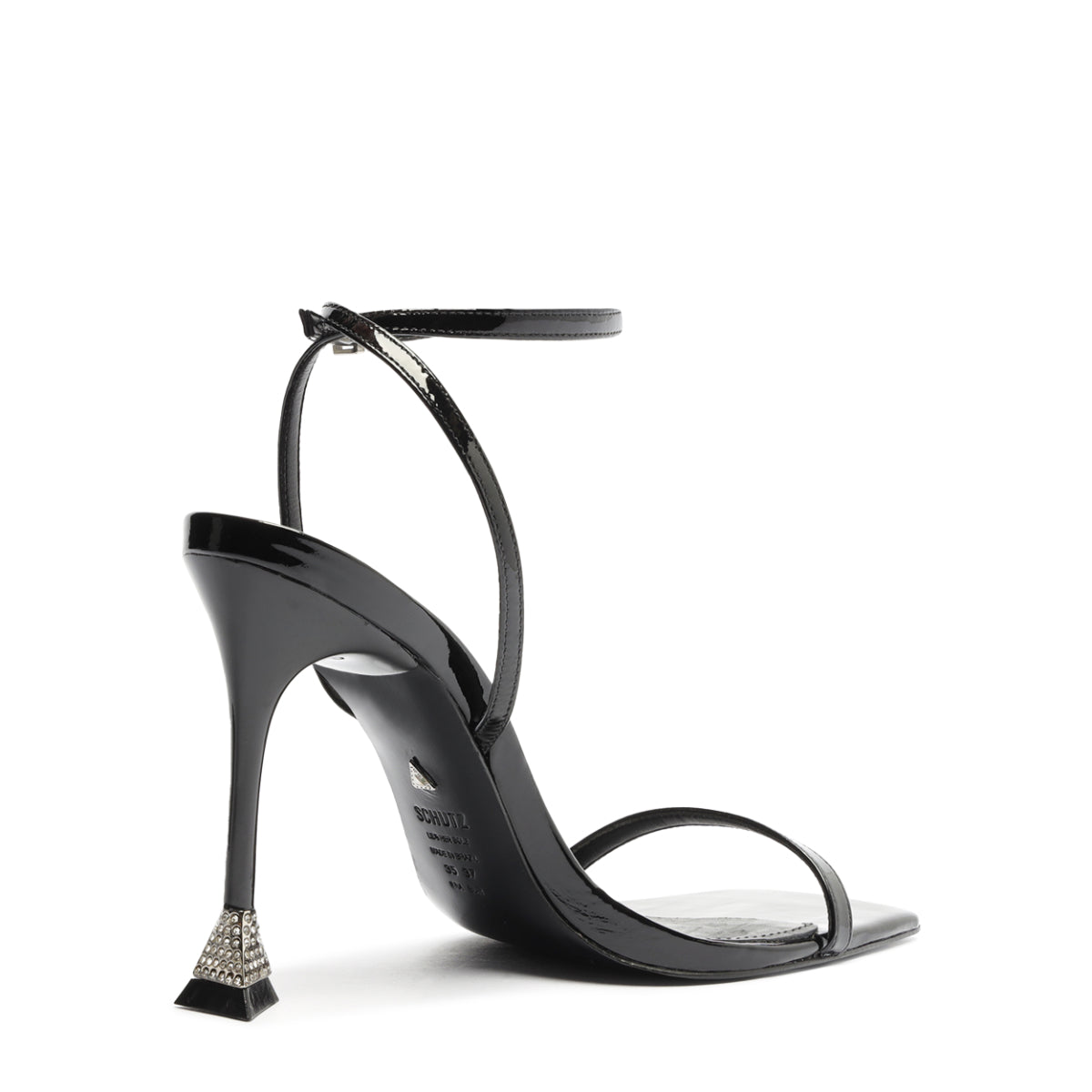 Joanna Patent Leather Sandal in Black