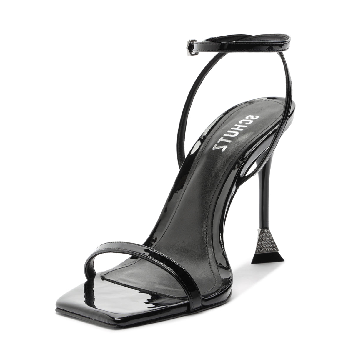 Joanna Patent Leather Sandal in Black