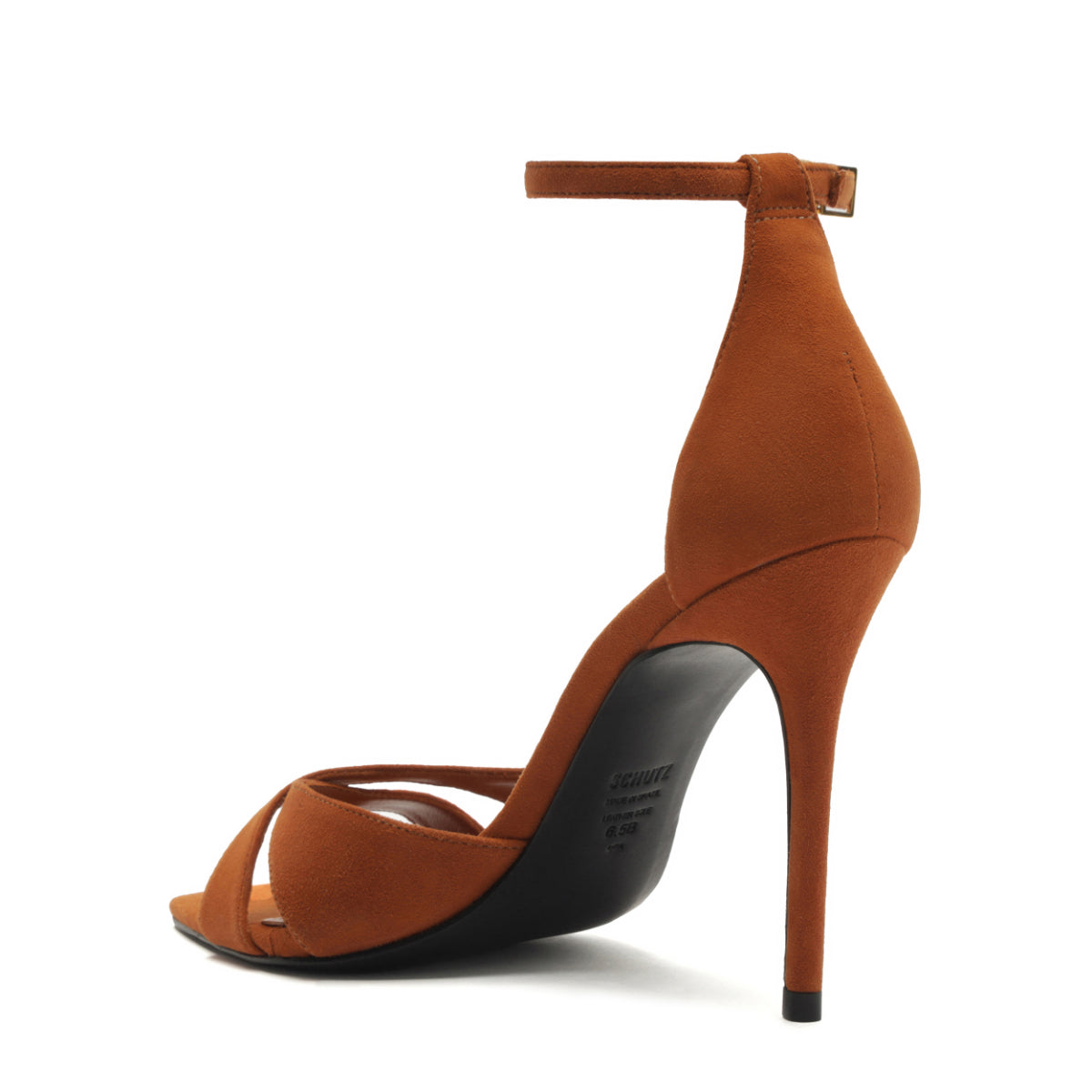 Hilda Leaf Suede Sandal in Cuoio Brown