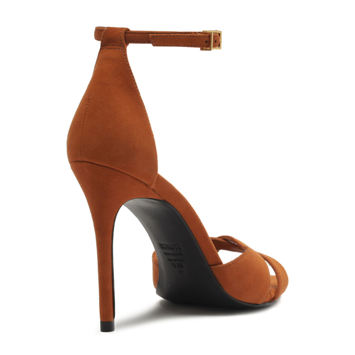 Hilda Leaf Suede Sandal in Cuoio Brown