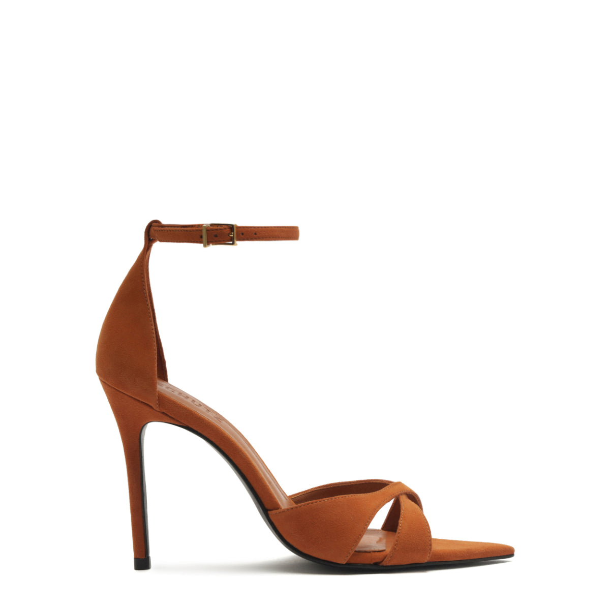 Hilda Leaf Suede Sandal in Cuoio Brown