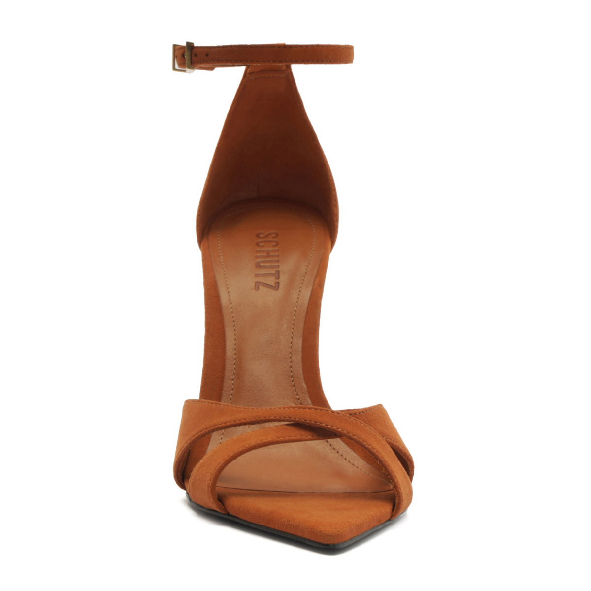 Hilda Leaf Suede Sandal in Cuoio Brown