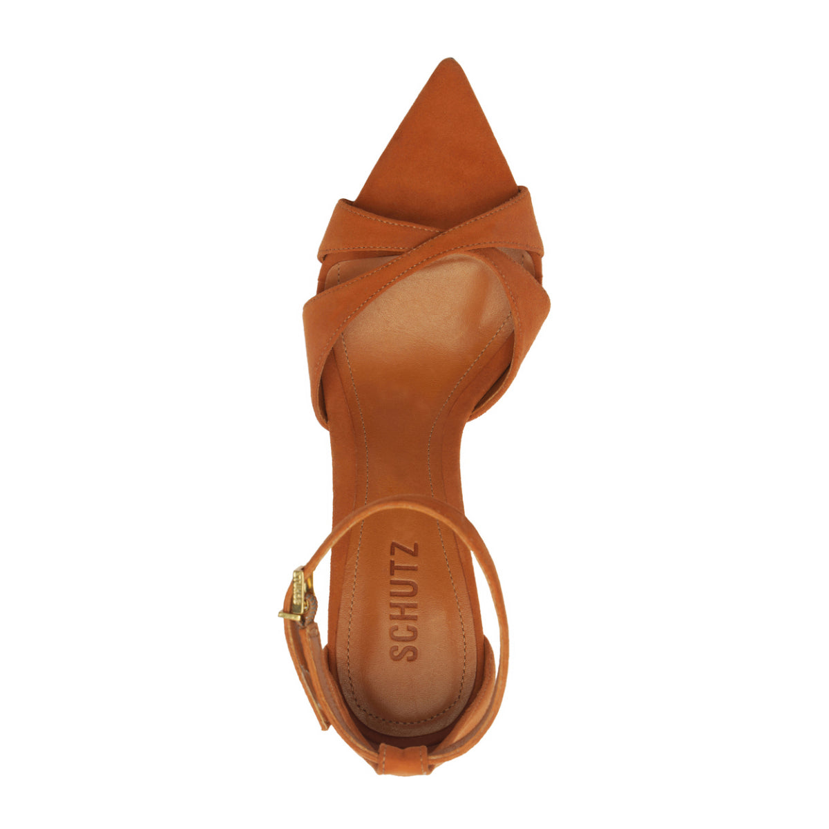 Hilda Leaf Suede Sandal in Cuoio Brown
