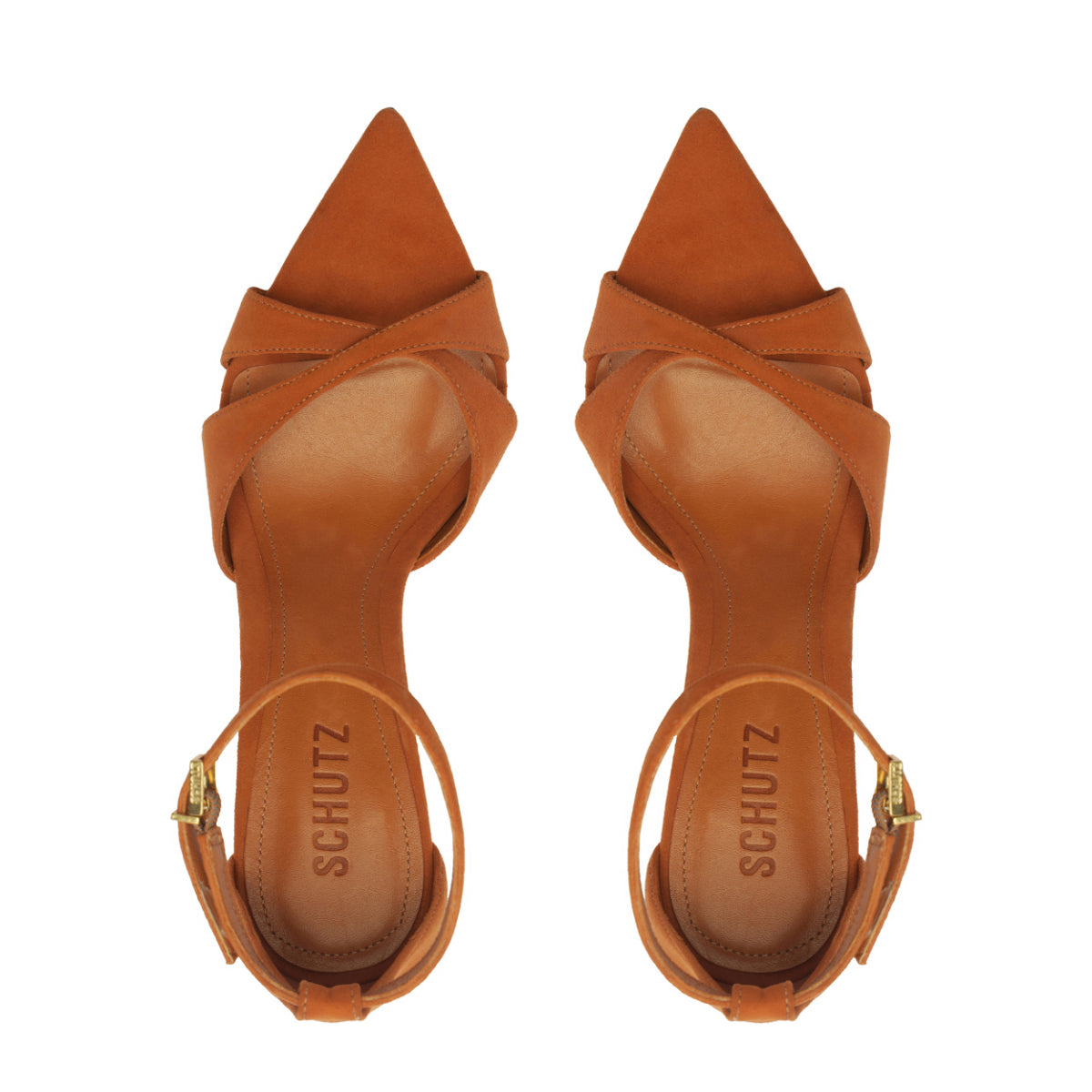 Hilda Leaf Suede Sandal in Cuoio Brown