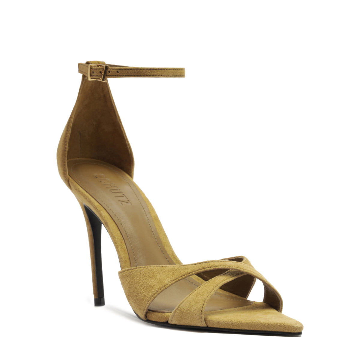 Hilda Leaf Suede Sandal in Dried Pistachio