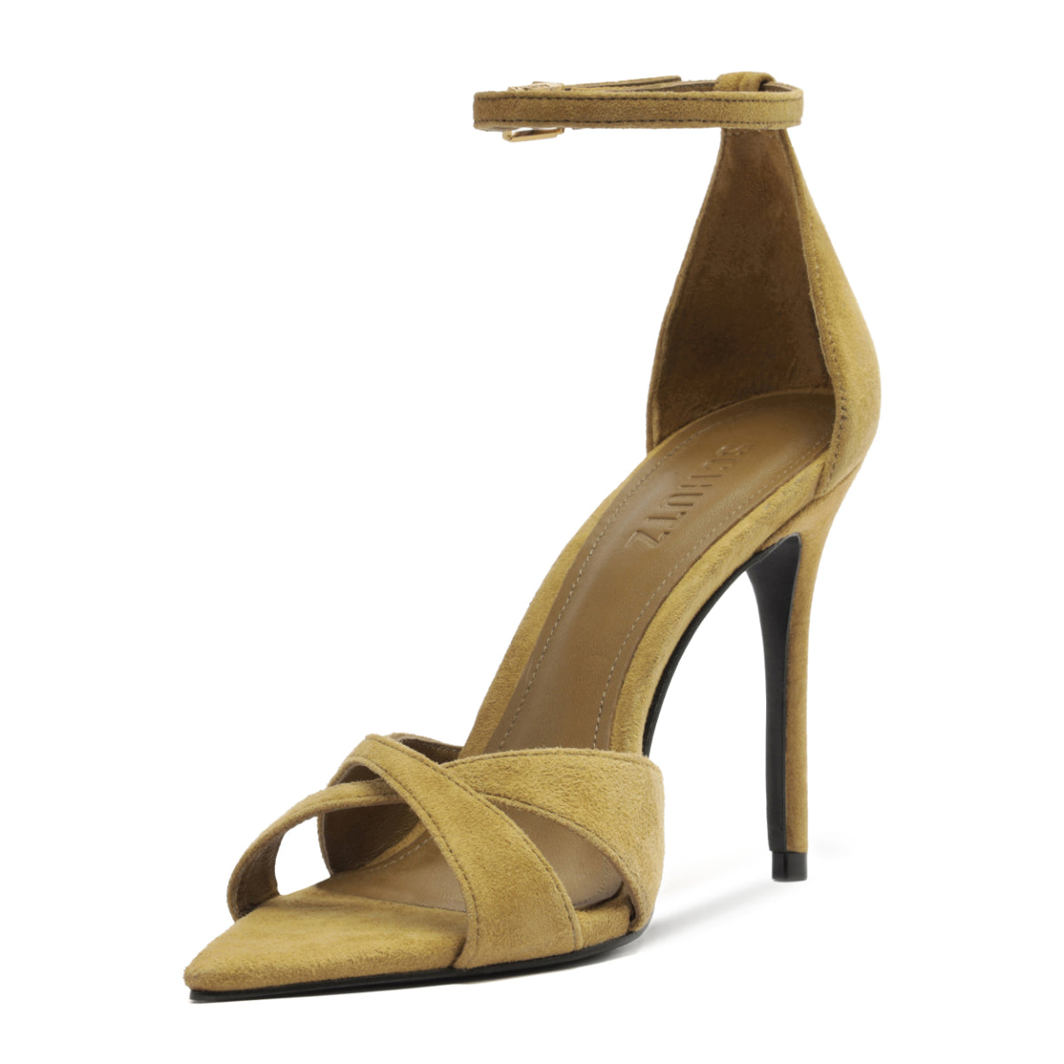 Hilda Leaf Suede Sandal in Dried Pistachio