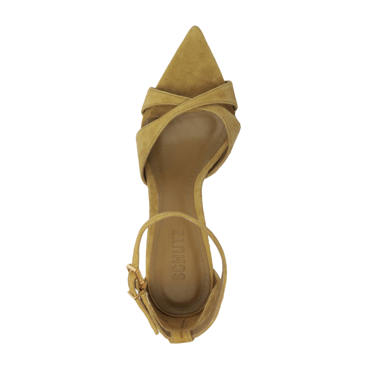 Hilda Leaf Suede Sandal in Dried Pistachio