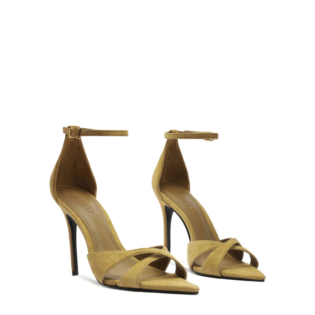 Hilda Leaf Suede Sandal in Dried Pistachio