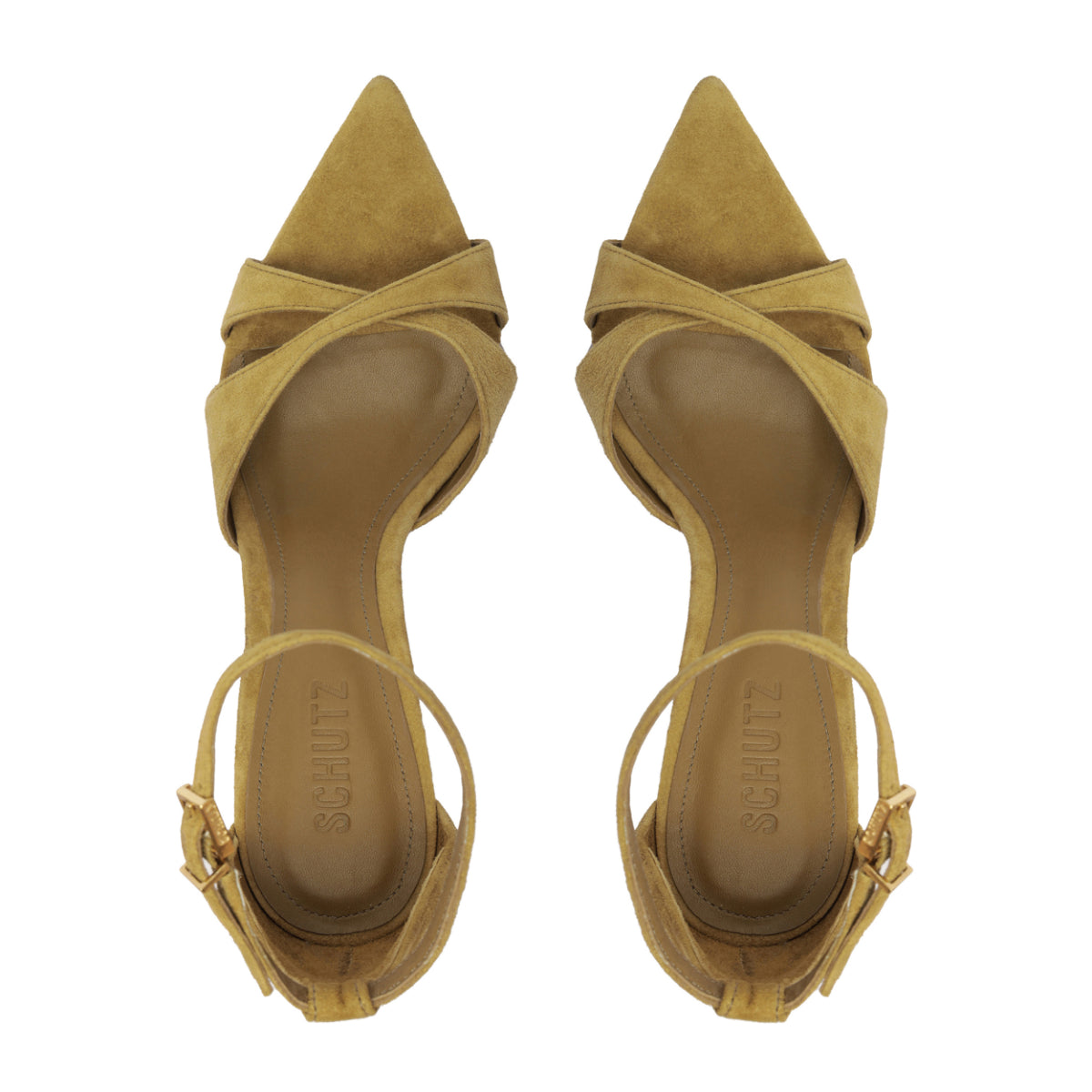 Hilda Leaf Suede Sandal in Dried Pistachio