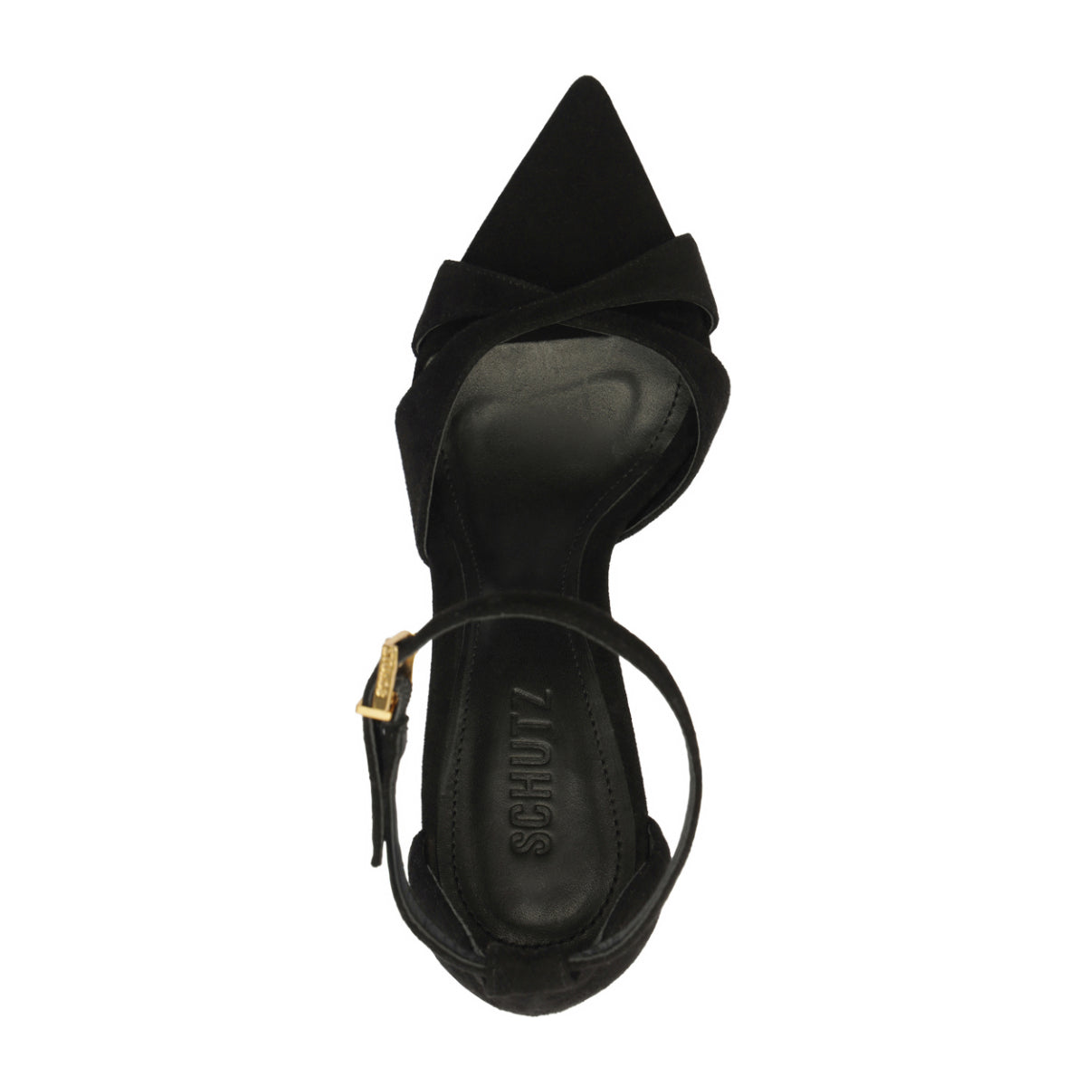 Hilda Leaf Suede Sandal in Black