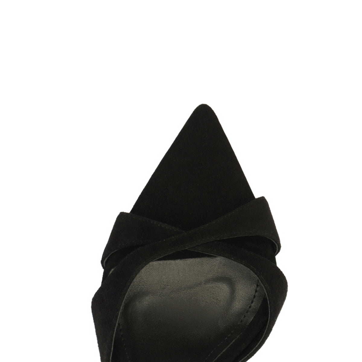 Hilda Leaf Suede Sandal in Black