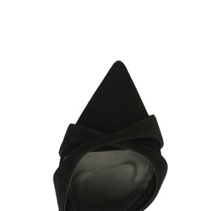 Hilda Leaf Suede Sandal in Black