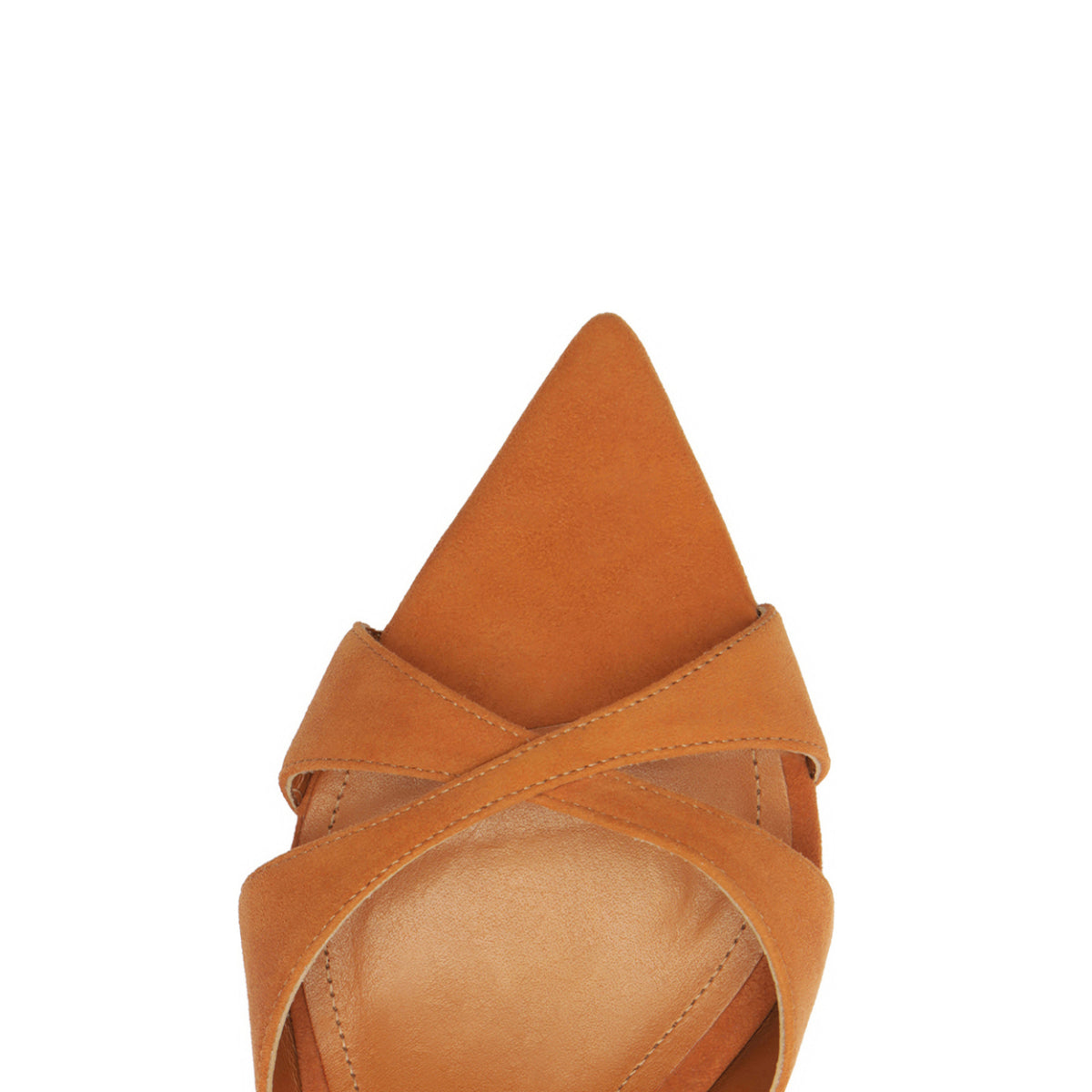 Hilda Leaf Mule Suede Sandal in Cuoio Brown