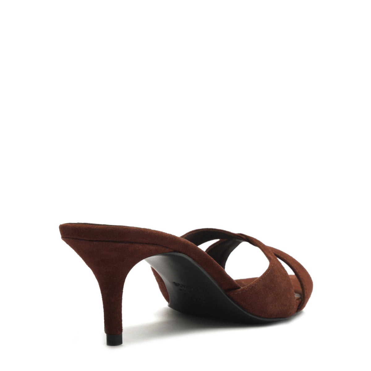 Hilda Leaf Mule Suede Sandal in Root Brown