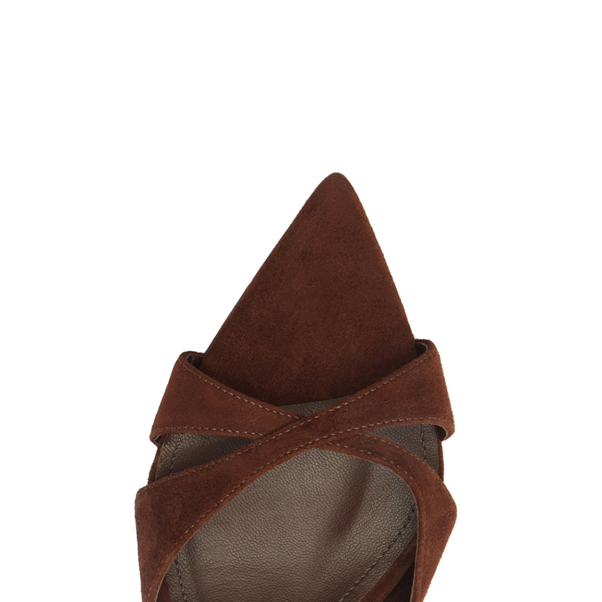 Hilda Leaf Mule Suede Sandal in Root Brown