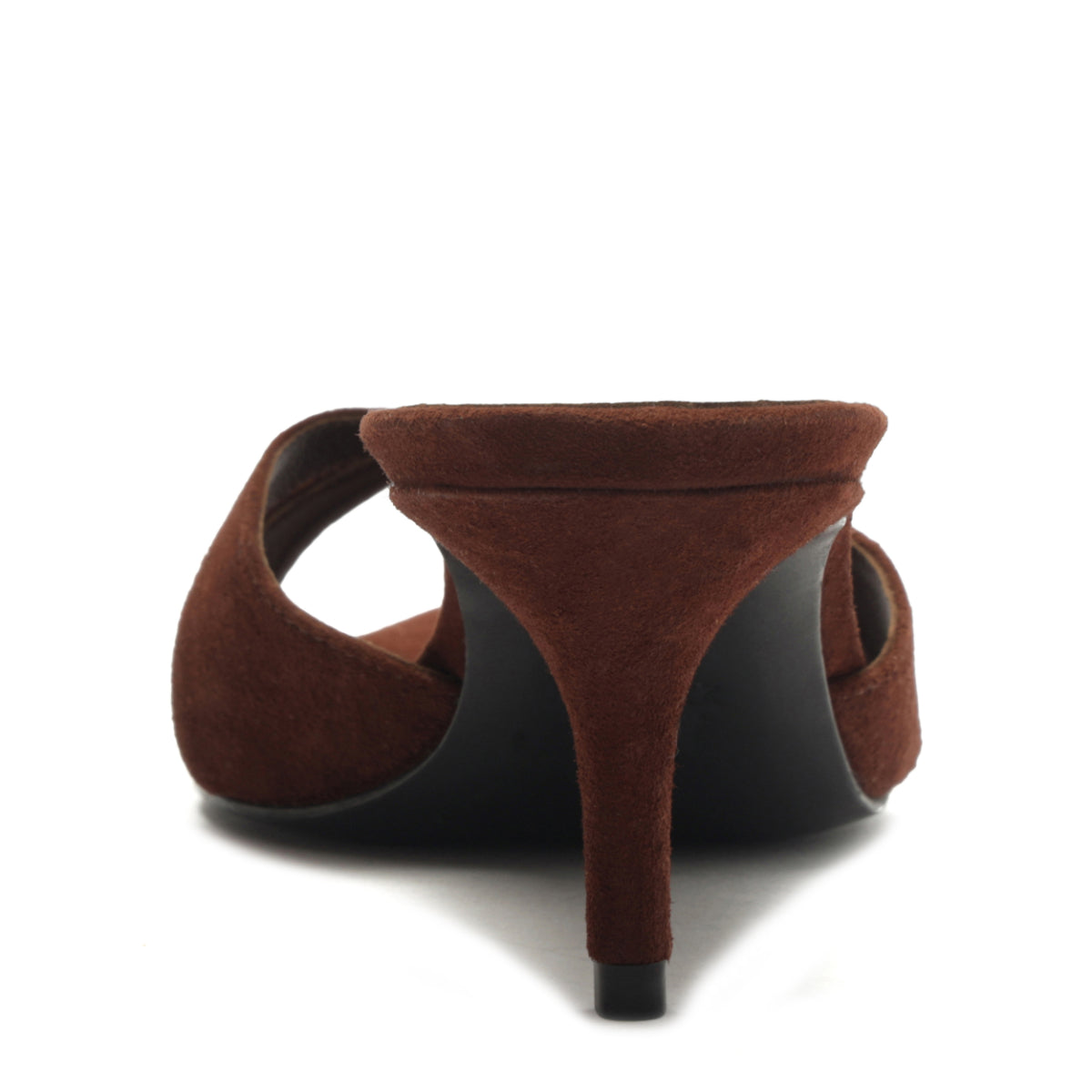 Hilda Leaf Mule Suede Sandal in Root Brown