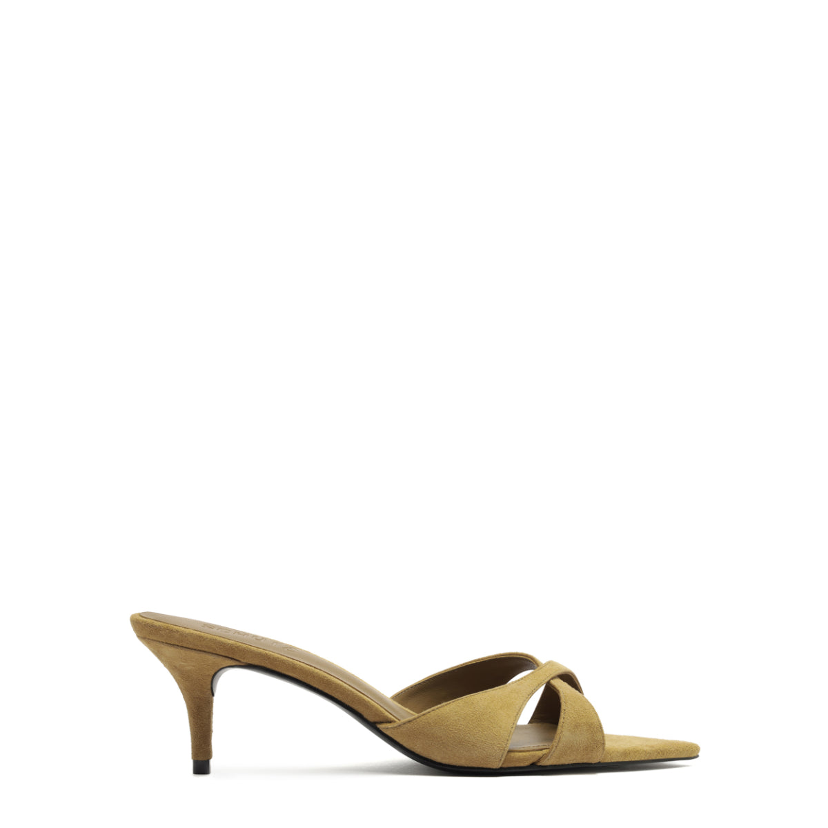 Hilda Leaf Mule Suede Sandal in Dried Pistachio