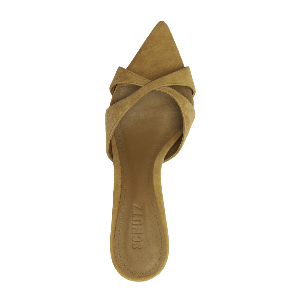 Hilda Leaf Mule Suede Sandal in Dried Pistachio