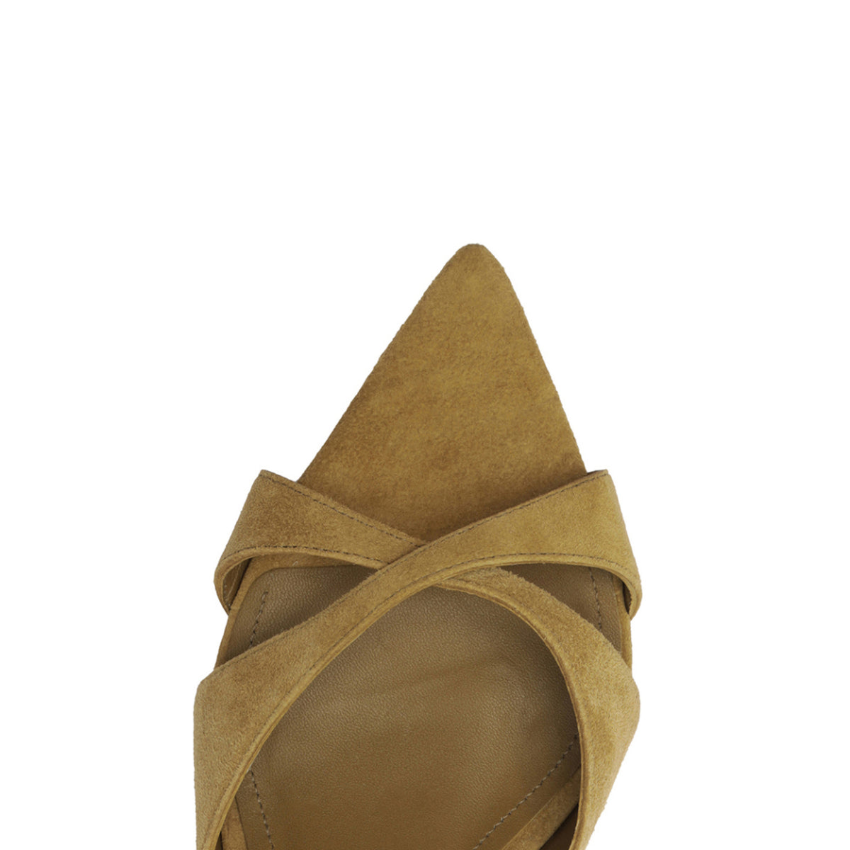 Hilda Leaf Mule Suede Sandal in Dried Pistachio