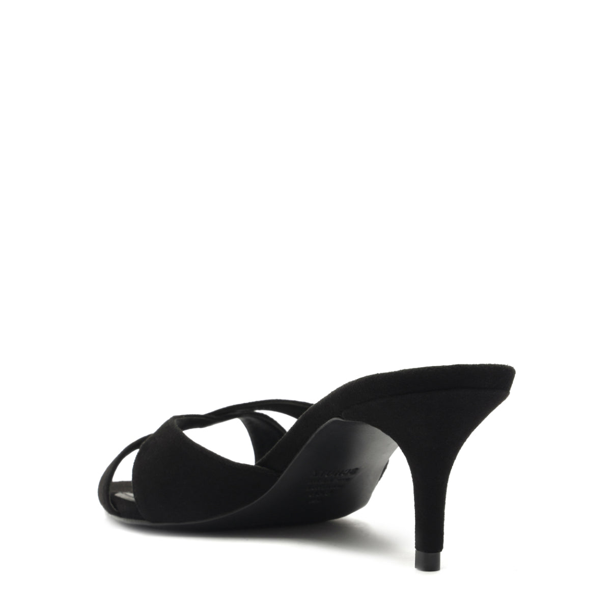Hilda Leaf Mule Suede Sandal in Black