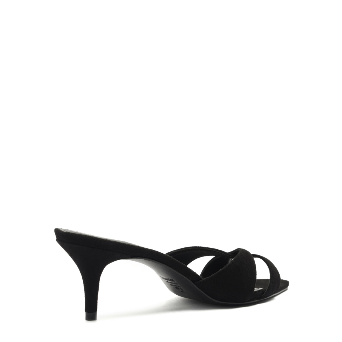Hilda Leaf Mule Suede Sandal in Black