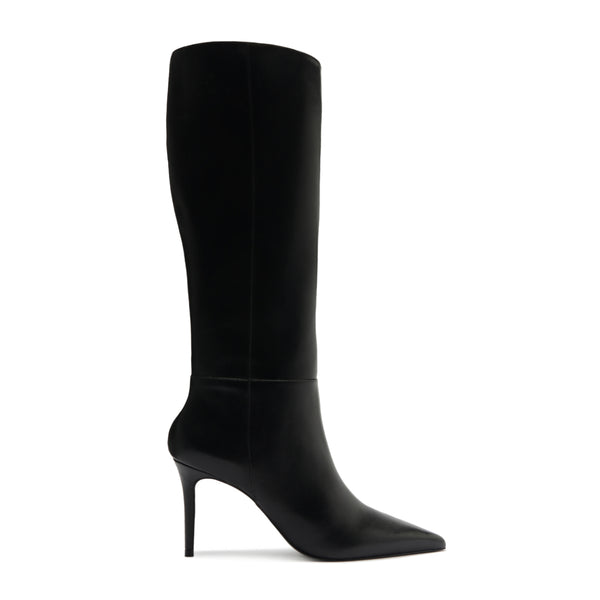 Mikki Up Leather Boot in Black | Over The Moon