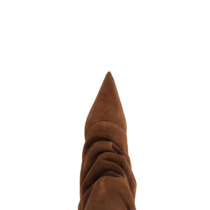 Mikki Up Cloak Suede Boot in Pecan Brown