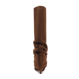 Mikki Up Cloak Suede Boot in Pecan Brown