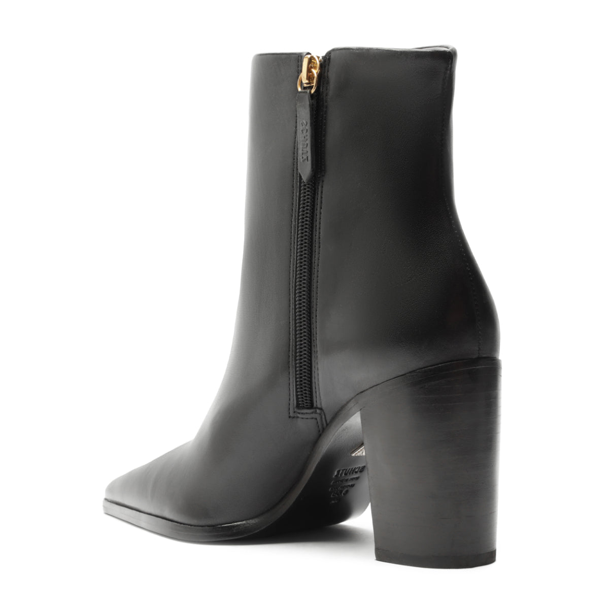 Mikki Block Leather Boot in Black