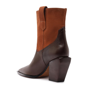 Memphis Leather Bootie in Seal Brown