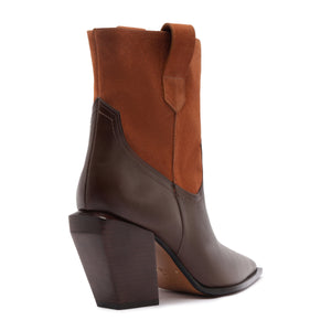 Memphis Leather Bootie in Seal Brown