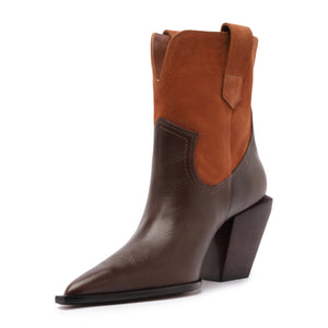 Memphis Leather Bootie in Seal Brown