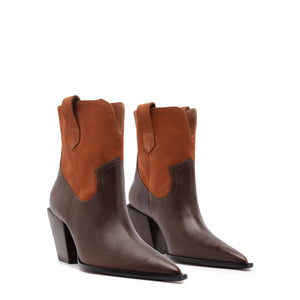 Memphis Leather Bootie in Seal Brown