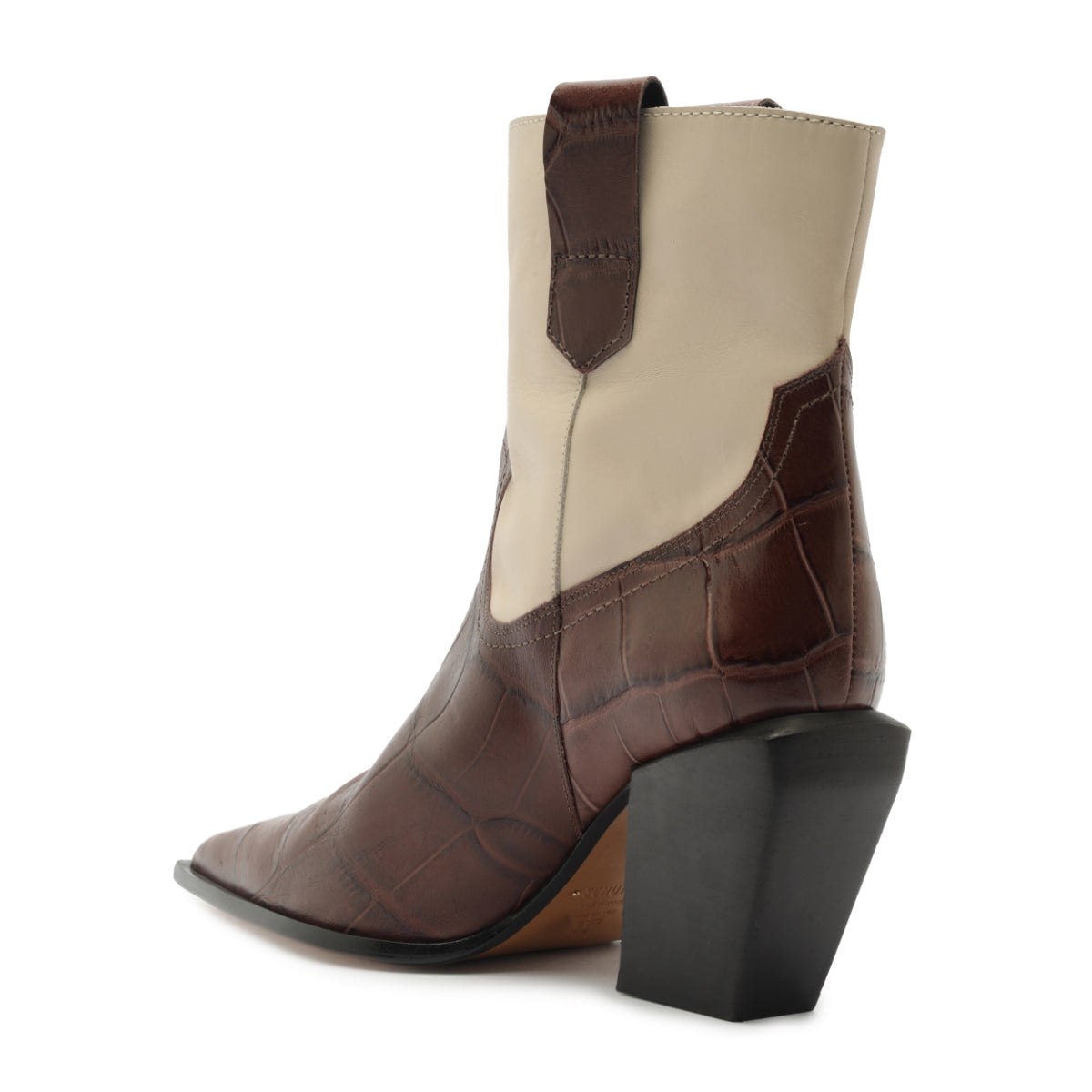 Memphis Croc Bootie in Root Brown