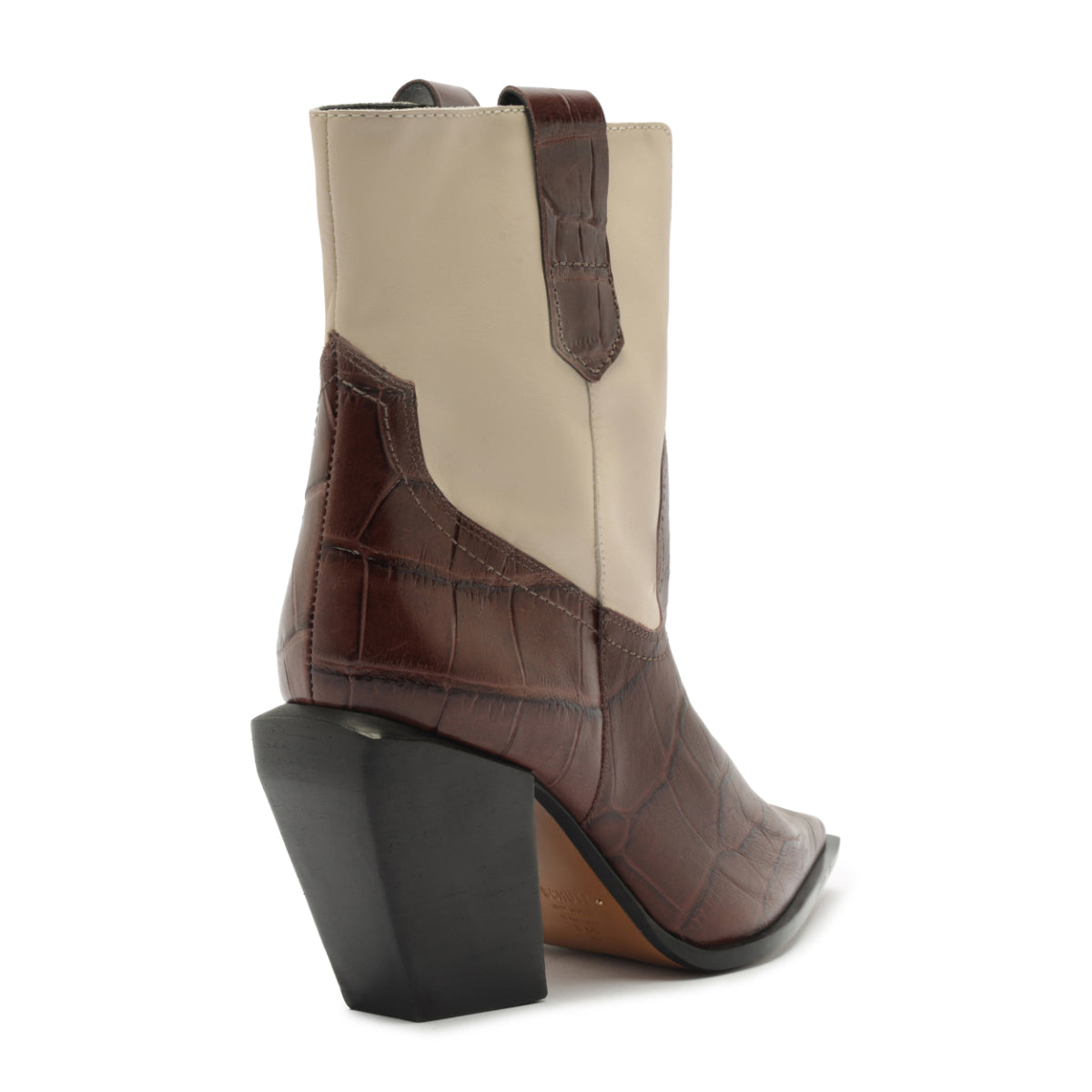 Memphis Croc Bootie in Root Brown