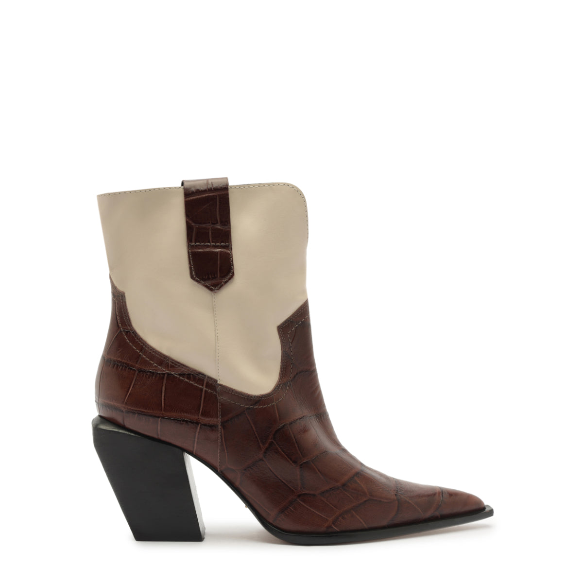 Memphis Croc Bootie in Root Brown