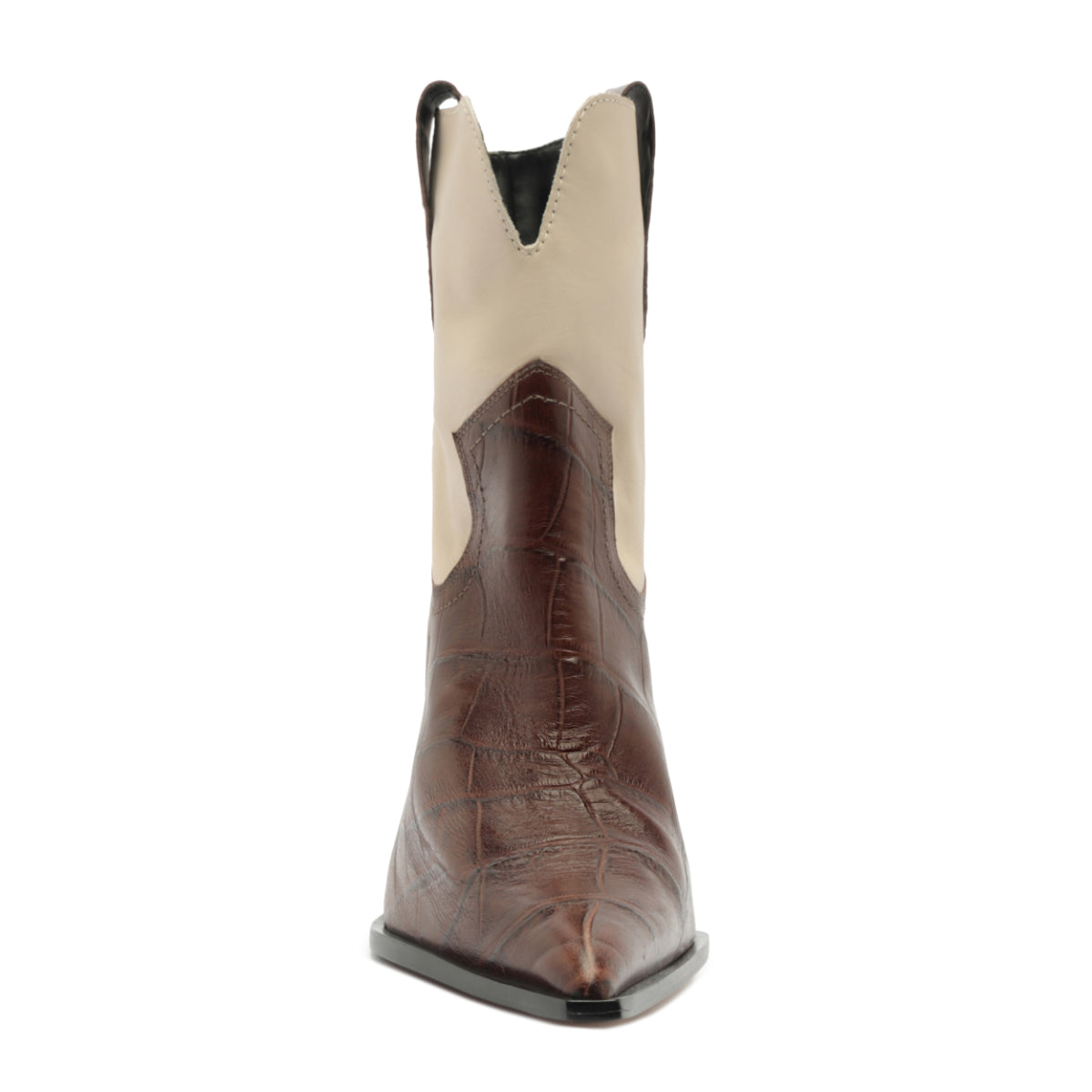 Memphis Croc Bootie in Root Brown
