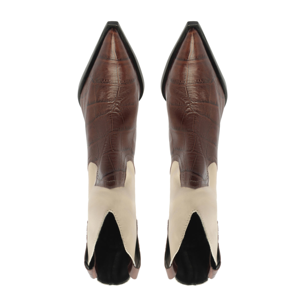 Memphis Croc Bootie in Root Brown