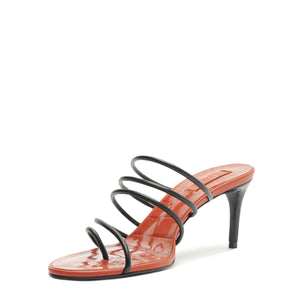 Malta Mule Leather Sandal in Black