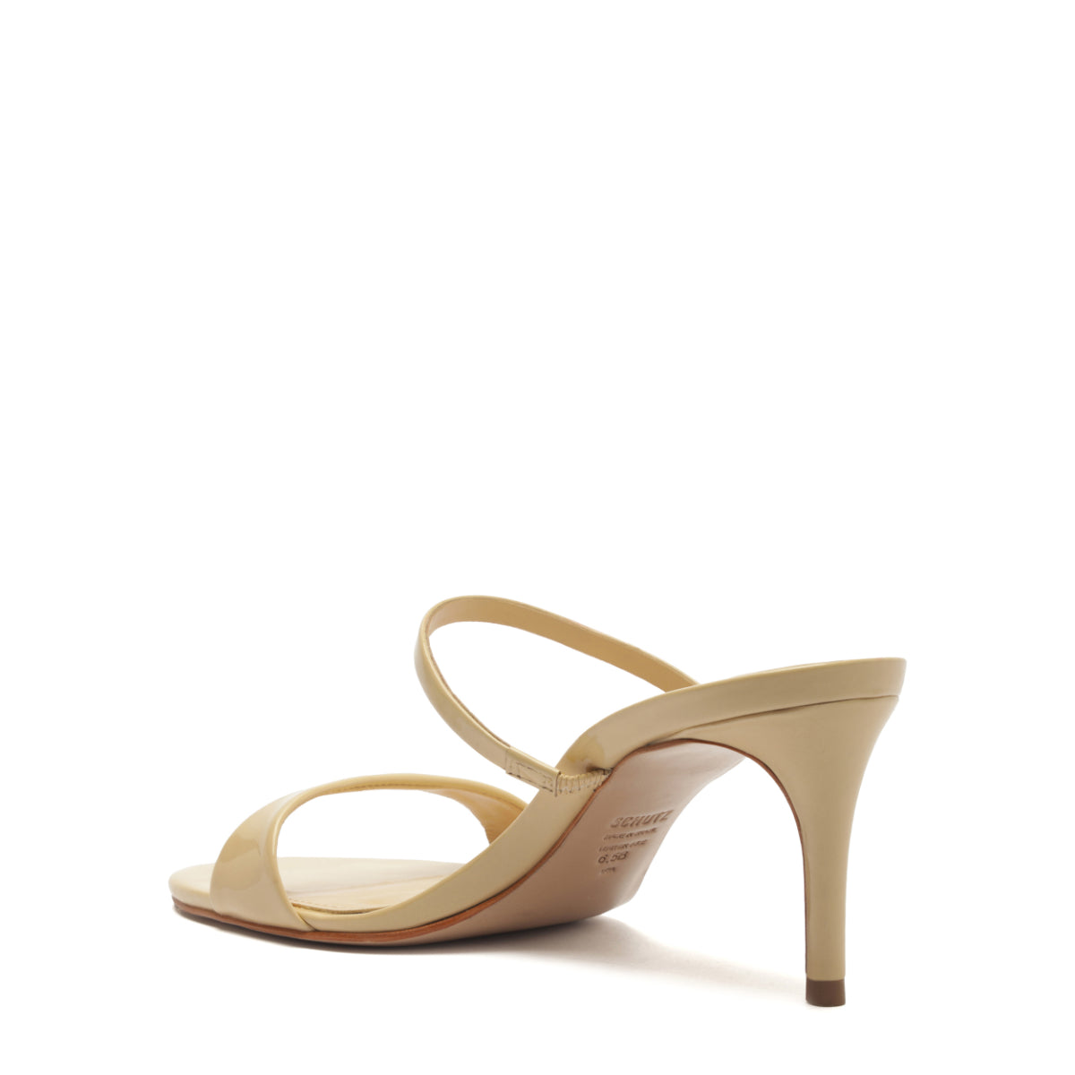 Jessica Mid Mule Patent Sandal in Natural Nibs