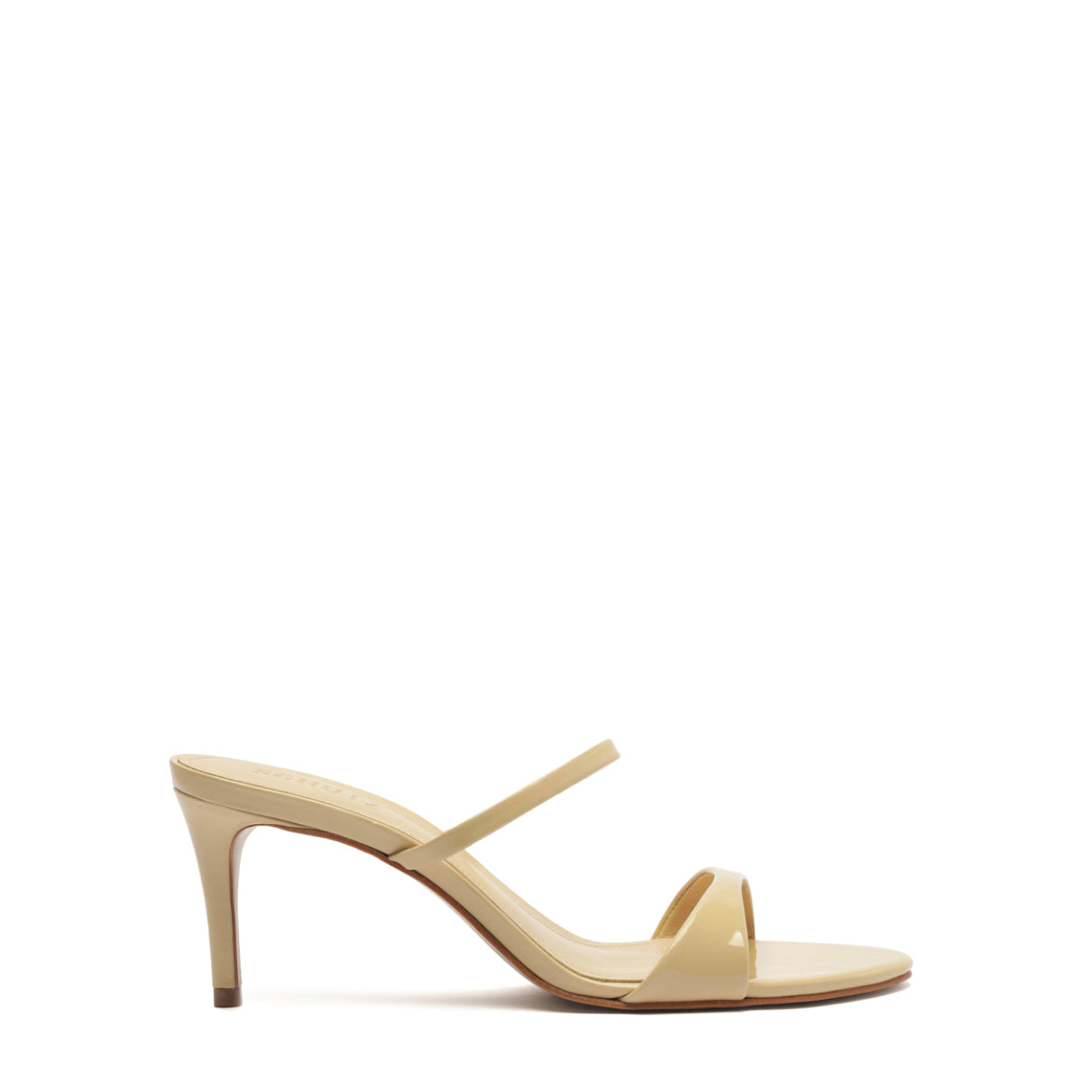 Jessica Mid Mule Patent Sandal in Natural Nibs