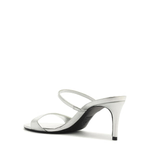 Jessica Mid Mule Metallic Sandal in Prata