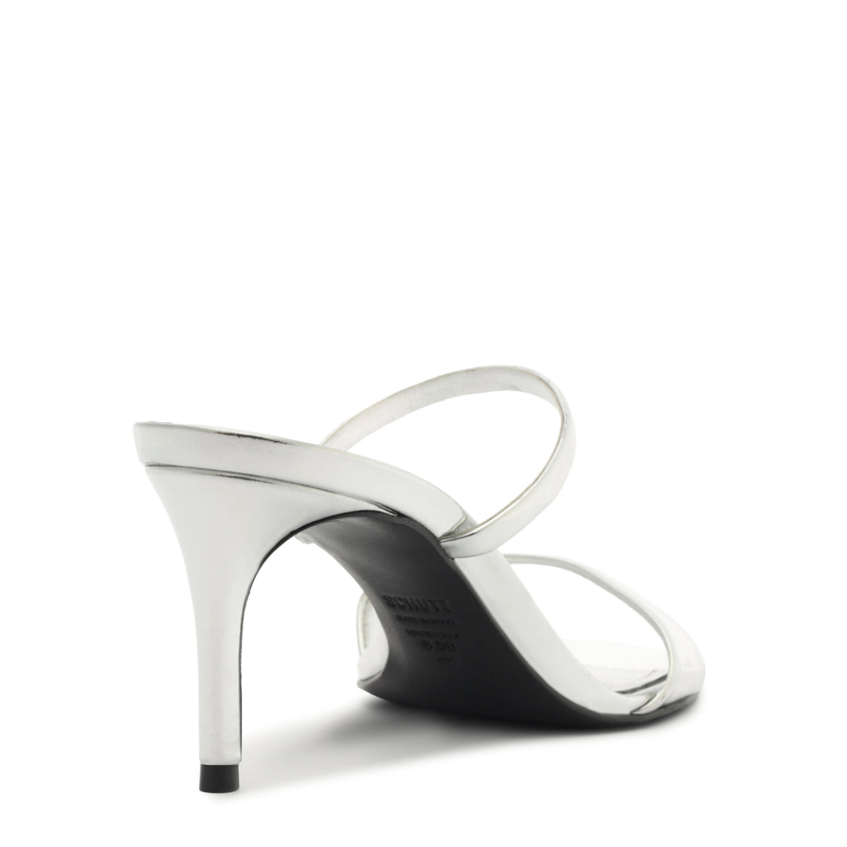 Jessica Mid Mule Metallic Sandal in Prata