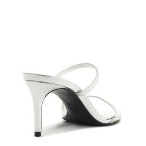 Jessica Mid Mule Metallic Sandal in Prata