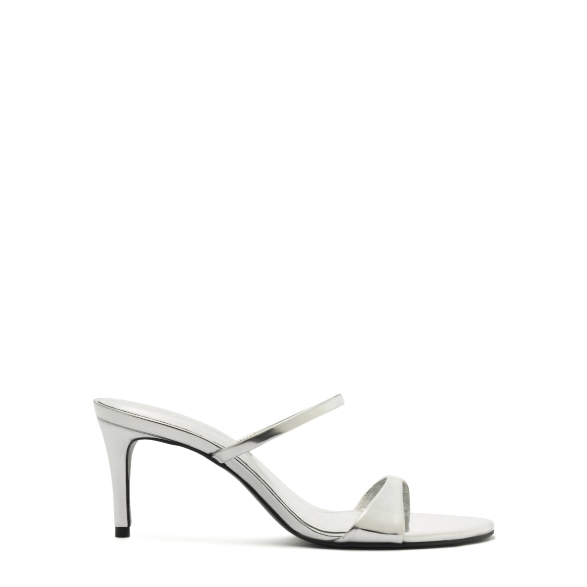 Jessica Mid Mule Metallic Sandal in Prata