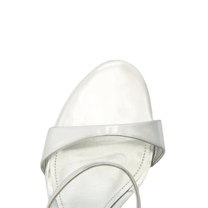 Jessica Mid Mule Metallic Sandal in Prata