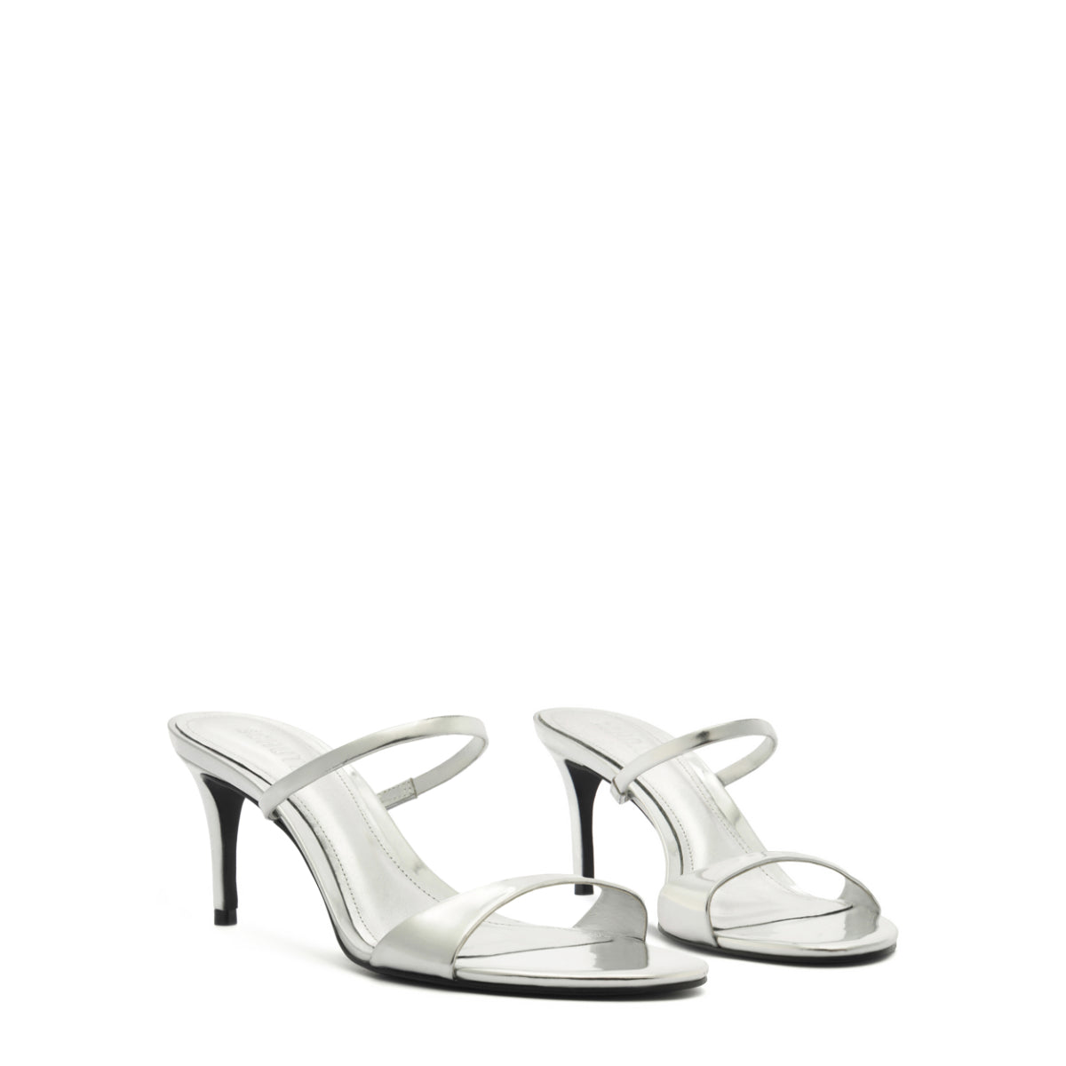 Jessica Mid Mule Metallic Sandal in Prata